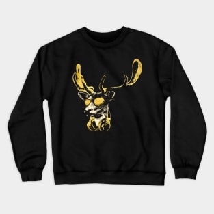 Deer DJ Bling. Cool and Funny Music Animal With Sunglasses And Headphones. Crewneck Sweatshirt